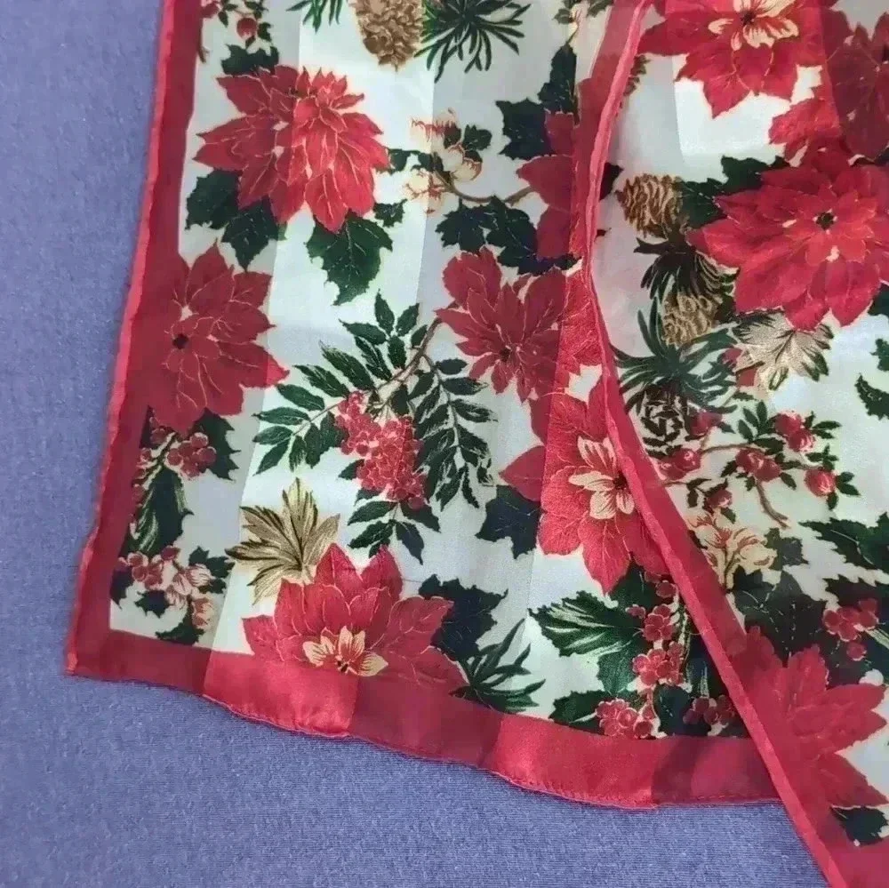Vintage Festive Holiday Scarf 11x52 in
